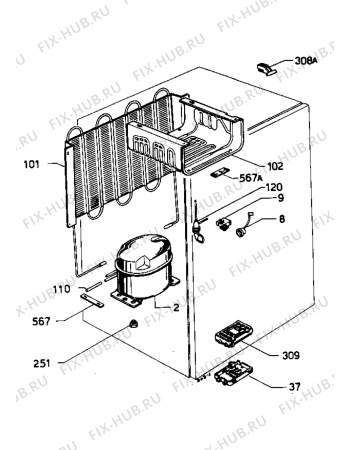 Взрыв-схема холодильника Zanussi ZP9140 - Схема узла Cooling system 017